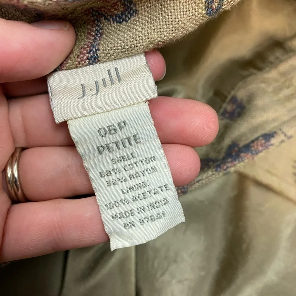 J. Jill Wrap Skirt Tan Tapestry 6P